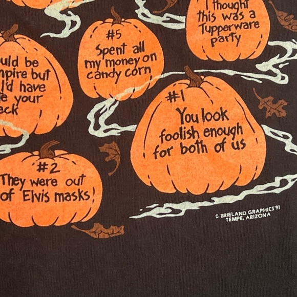 Vintage 80s Halloween Costume Pumpkin Trick or Treat 1980s tshirt - Picture 3 of 7